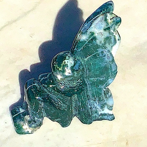 MOSS AGATE DRUZY FAIRY CRYSTAL NATURAL QUARTZ GEMSTONE NEW HEALING STONE 3 1/4IN - Picture 10 of 12